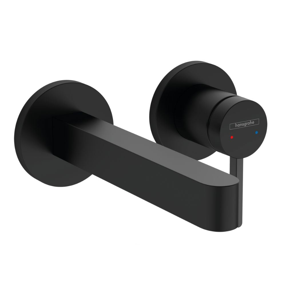 Hansgrohe Finoris Wall-Mounted Bathroom Basin Mixer Tap in Matt Black (76051670) - PRE-ORDER