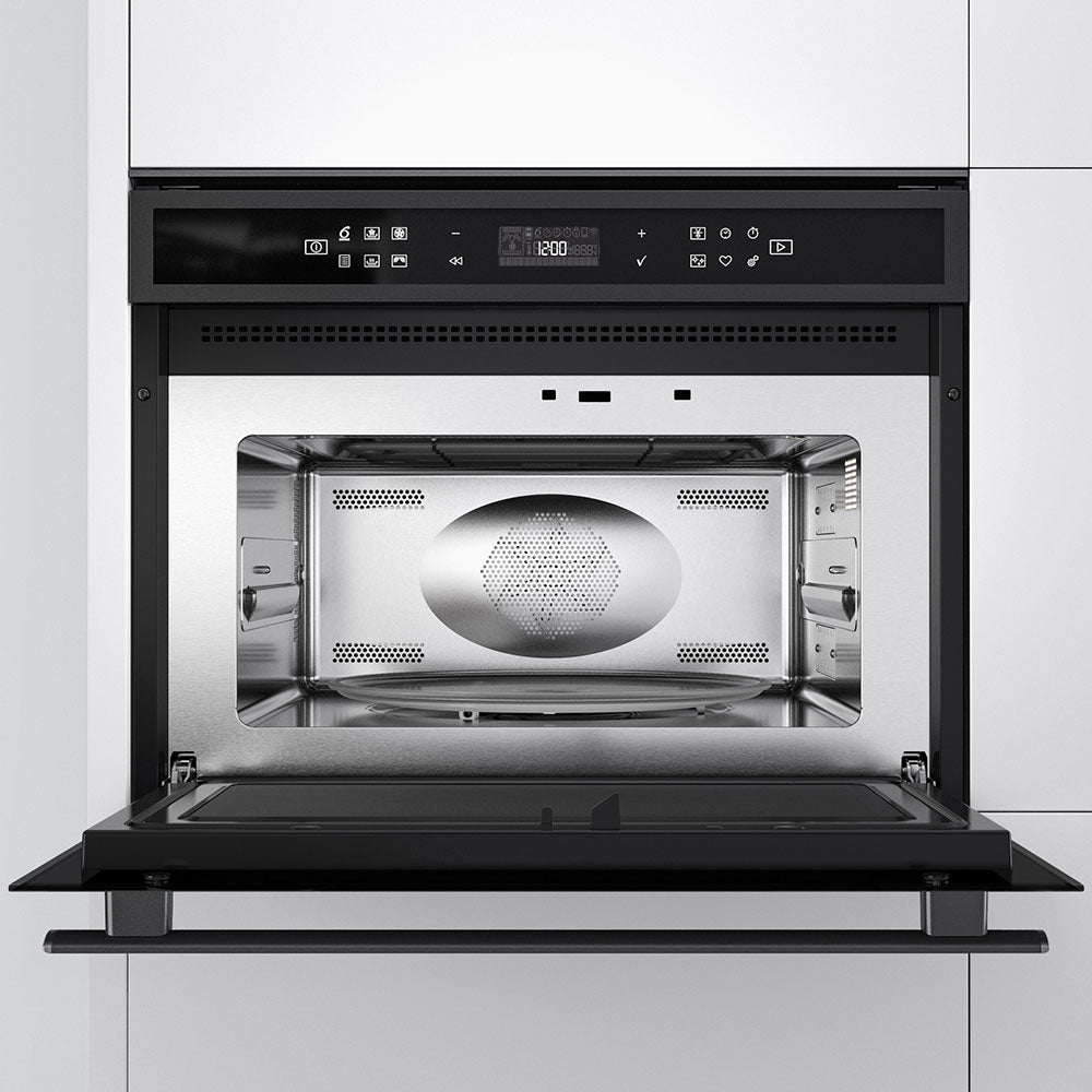 Whirlpool W-Collection 40L Built-In Black S/Steel Microwave Oven with Crisp & Steam (W6 MWBSOC)
