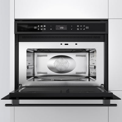 Whirlpool W-Collection 40L Built-In Black S/Steel Microwave Oven with Crisp & Steam (W6 MWBSOC)