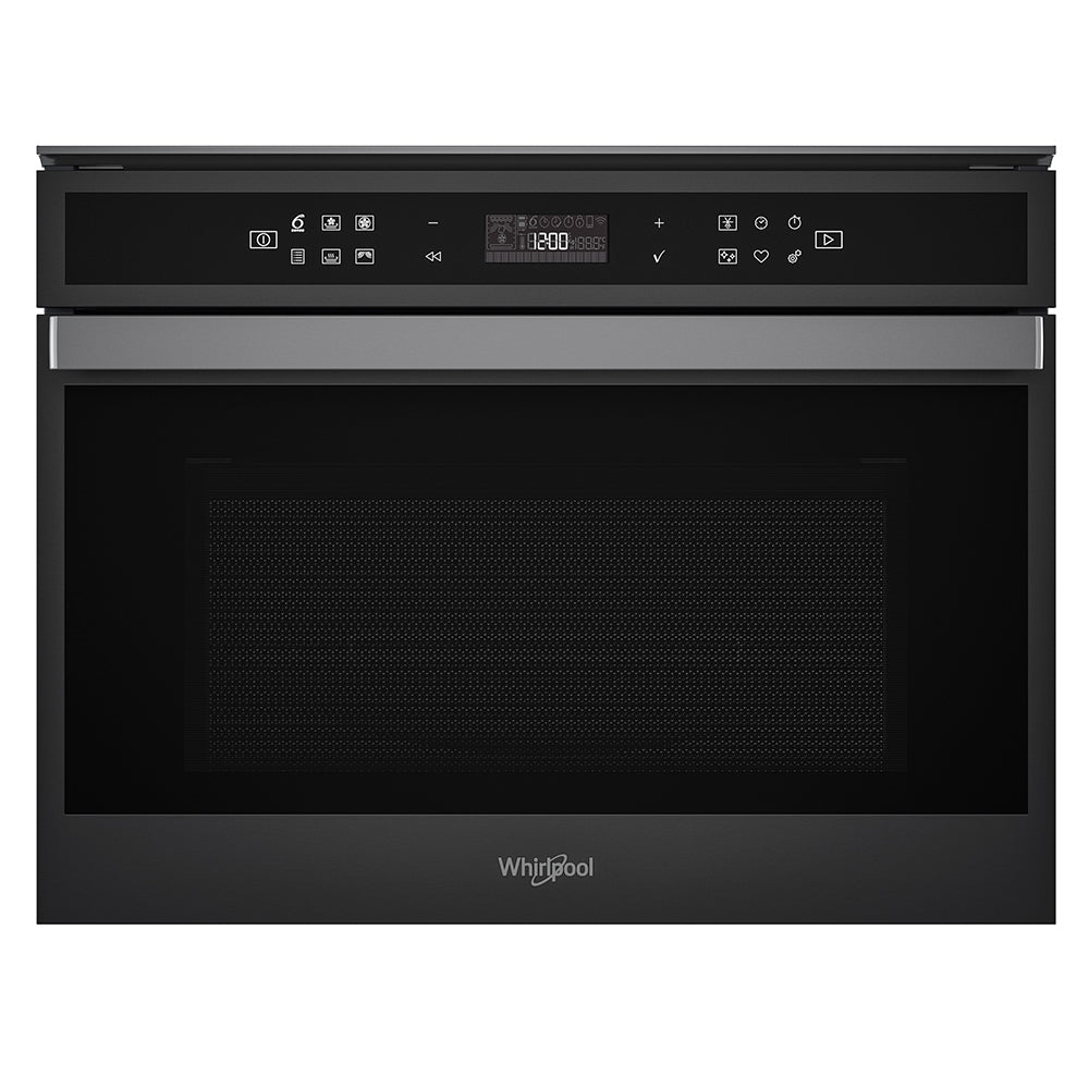 Whirlpool W-Collection 40L Built-In Black S/Steel Microwave Oven with Crisp & Steam (W6 MWBSOC)