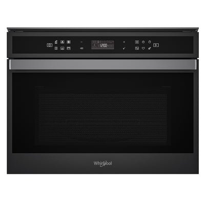 Whirlpool W-Collection 40L Built-In Black S/Steel Microwave Oven with Crisp & Steam (W6 MWBSOC)