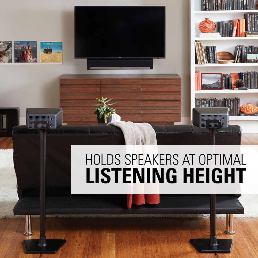 Sanus Speaker Stand For Sonos One, SL, Play:1 & Play:3 in Black (WSS21-B2)