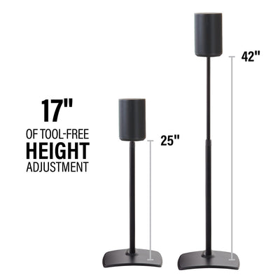 Sanus Height-Adjustable Speaker Stand for Sonos Era 100 Speaker in Black (WSSE1A1-B2)