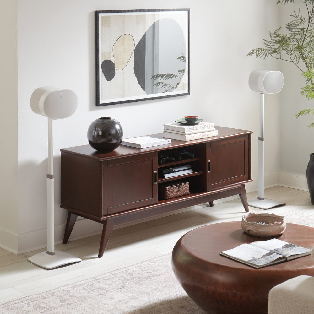 Sanus Height-Adjustable Speaker Stand for Sonos Era 300 Speaker in White (WSSE3A1-W2)