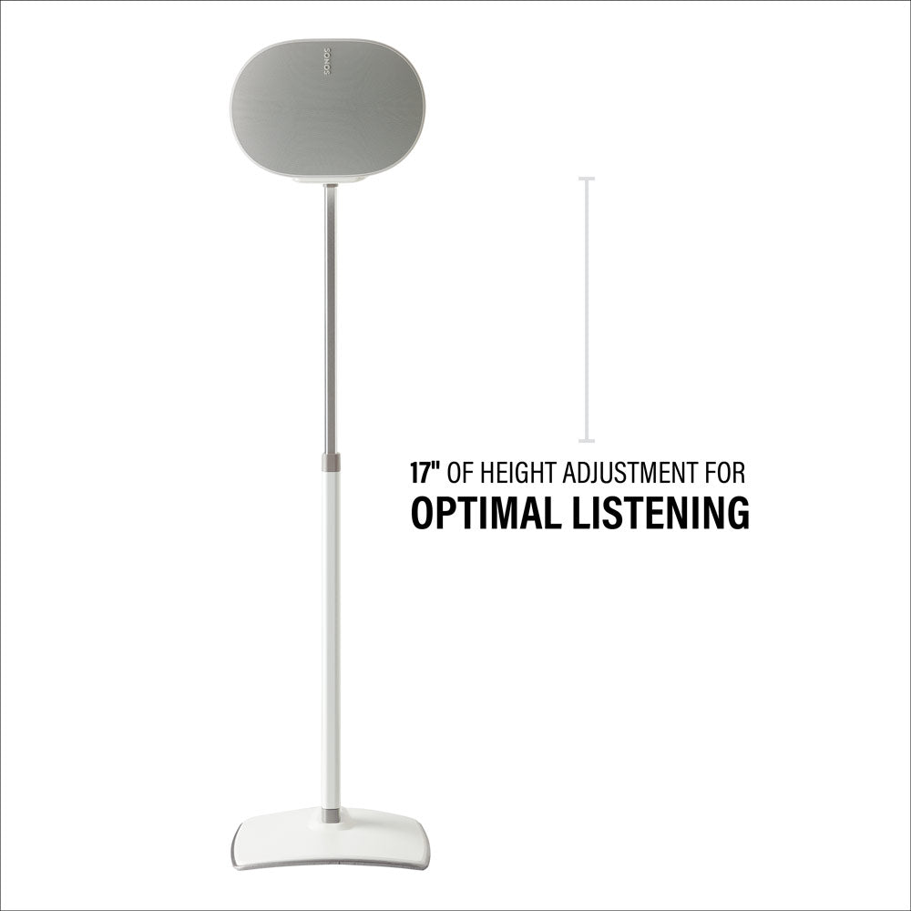 Sanus Height-Adjustable Speaker Stand for Sonos Era 300 Speaker in White (WSSE3A1-W2)