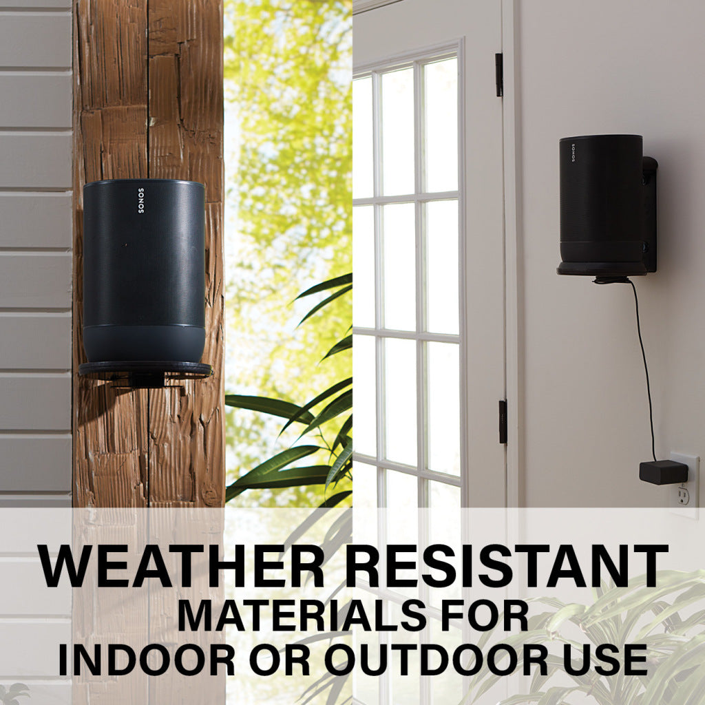 Sanus Indoor/Outdoor Speaker Wall Mount Bracket For Sonos Move Speaker (WSSMM1-B2)