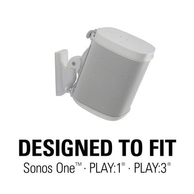 Pair Of Sanus Swivel And Tilt Speaker Wall Mount For Sonos One, SL, Play:1 & Play:3 In White (WSWM22-W2)