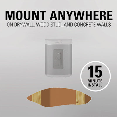 Sanus Swivel And Tilt Speaker Wall Mount For Sonos One, SL, Play:1 & Play:3 In White (WSWM21-W2)