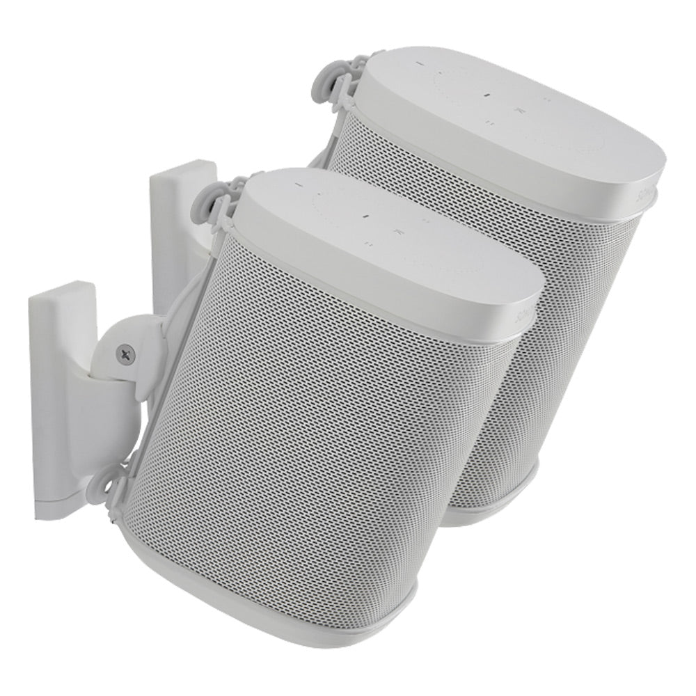 Pair Of Sanus Swivel And Tilt Speaker Wall Mount For Sonos One, SL, Play:1 & Play:3 In White (WSWM22-W2)