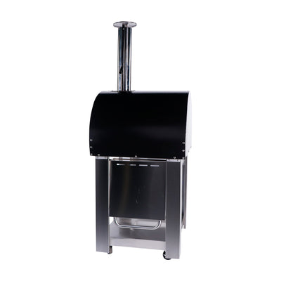 Smart Freestanding Wood Fired Pizza Oven In Black & Stainless Steel Finish (PW01+PW01-C)