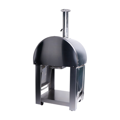 Smart Freestanding Wood Fired Pizza Oven In Black & Stainless Steel Finish (PW01+PW01-C)